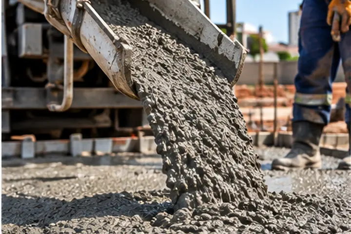 Concreto fresco em lançamento